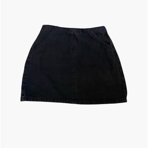 Black denim skirt